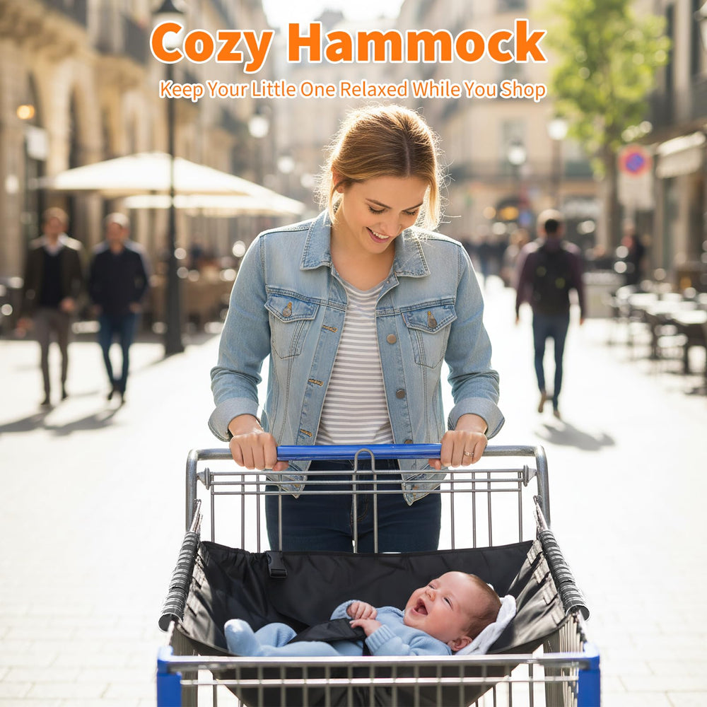 Fevbcnrj Shopping Cart Hammock black design complements everyday shopping