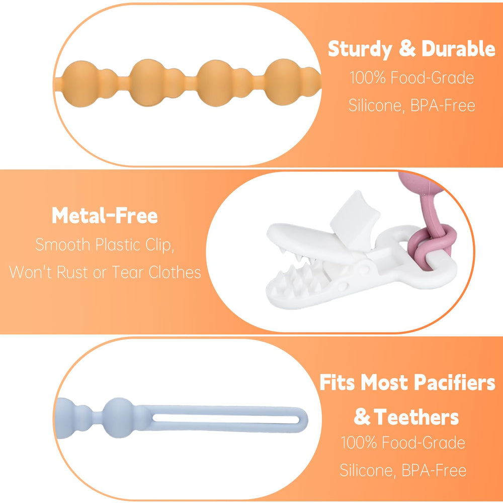 Fevbcnrj vintage-colored pacifier clips prevent loss during daily errands