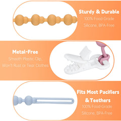 Fevbcnrj vintage-colored pacifier clips prevent loss during daily errands