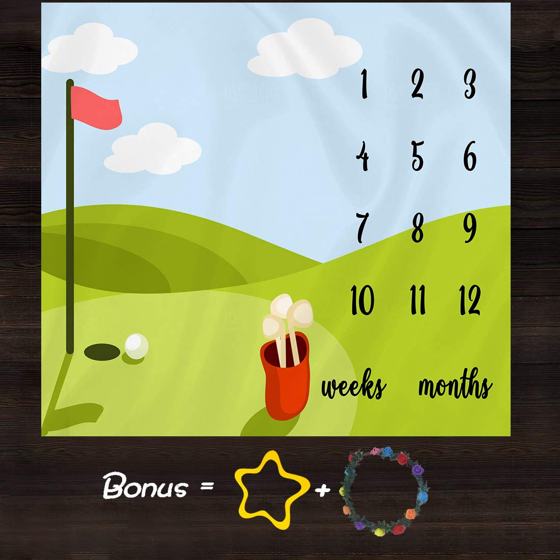 F-FUN SOUL Monthly Milestone Blanket growth-tracker backdrop for weekly photos