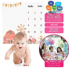 F-FUN SOUL milestone blanket soft-flannel fabric feels gentle on baby's skin