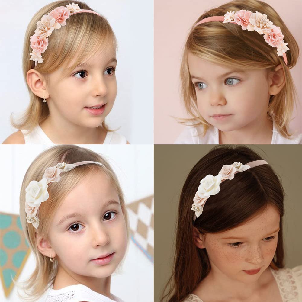 FGSS Floral hairband closeup shows 3D flowers for cute everyday styling.