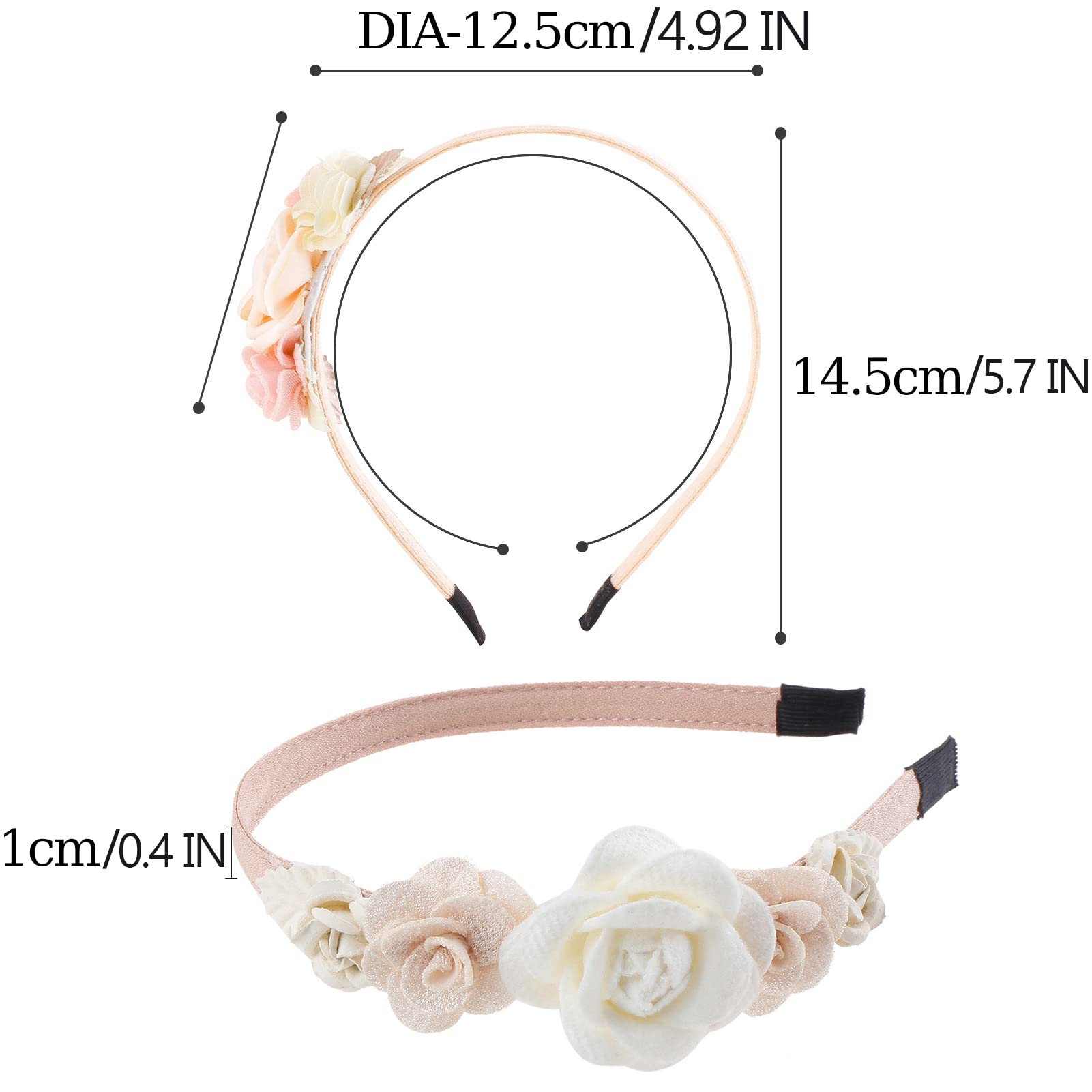 FGSS floral headband stretches with kid's head for comfortable fit.