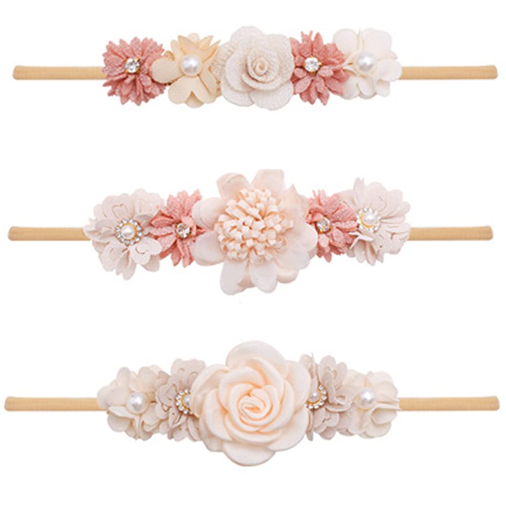 FGSS floral headband pink flowers for baby girls, gentle comfort for photoshoots
