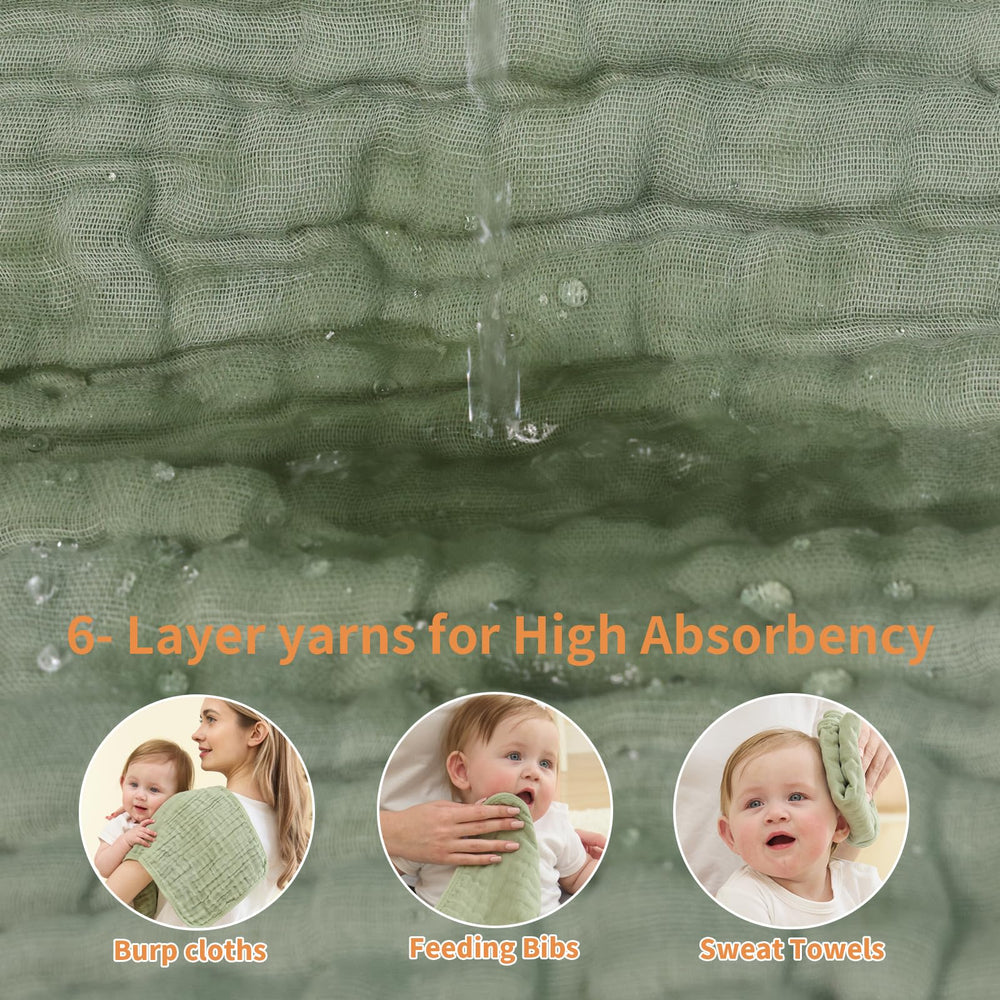 Fhealkid muslin burp cloths can double as changing pad covers when needed.