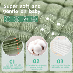 Fhealkid muslin burp cloths are machine-wash friendly for busy parents.