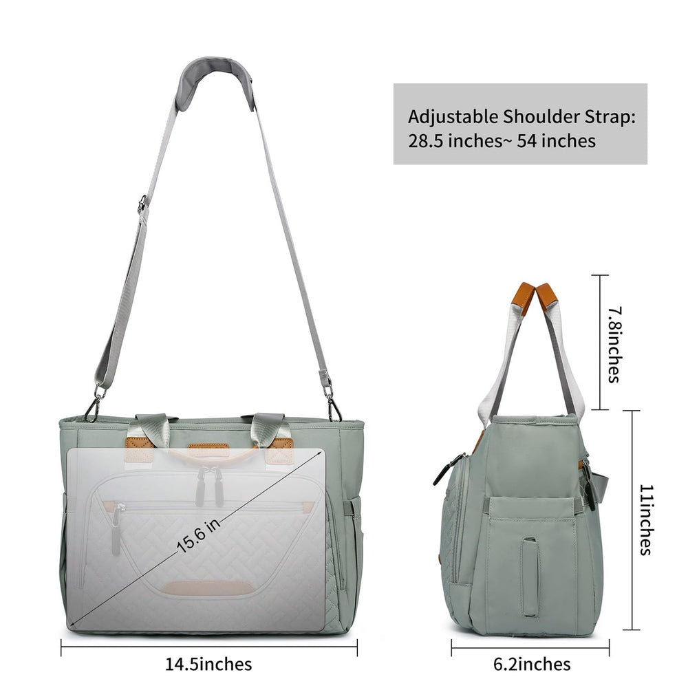 FHELAD diaper bag tote 16-inch laptop compartment fits work devices
