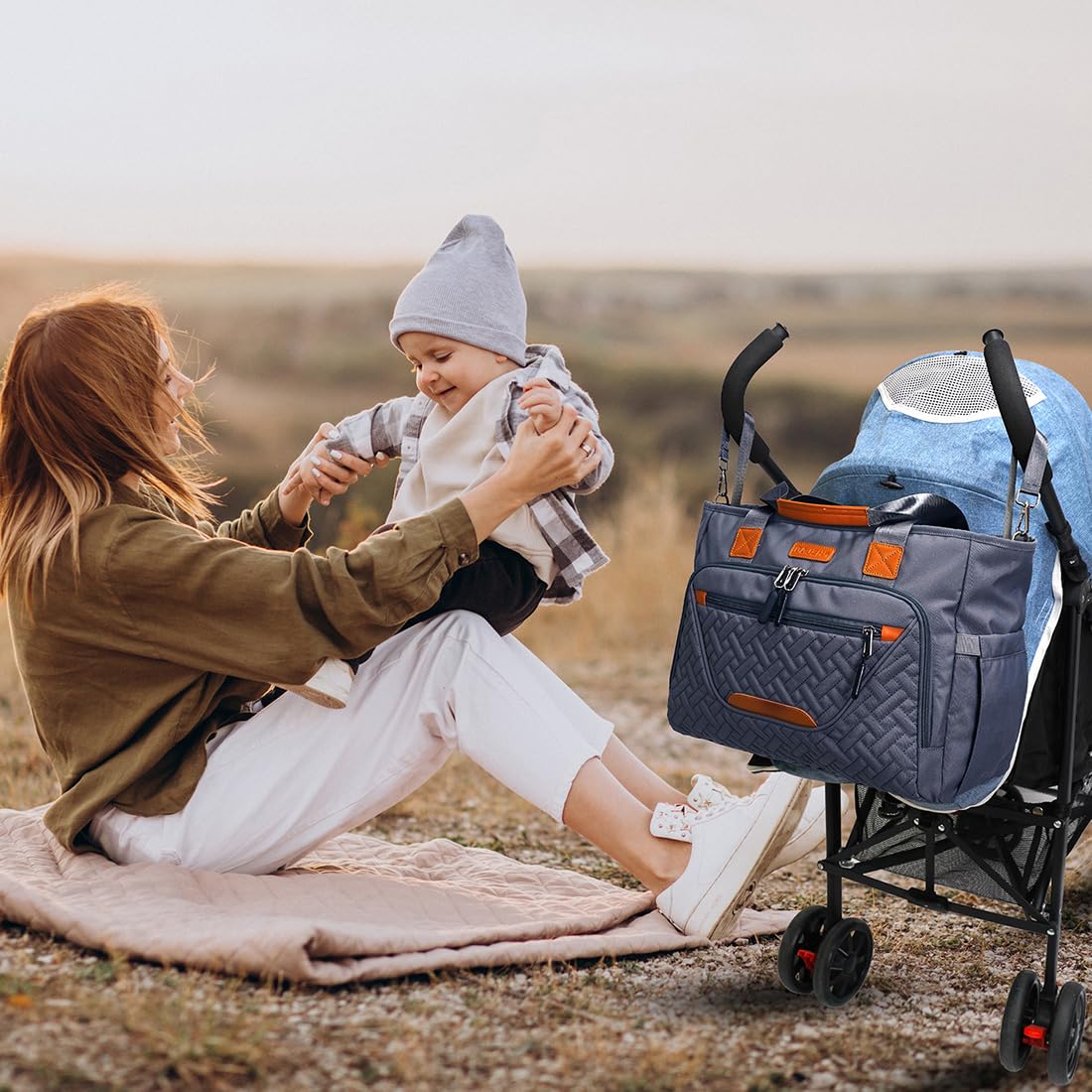 FHELAD diaper bag tote luggage sleeve for smooth airport transitions.