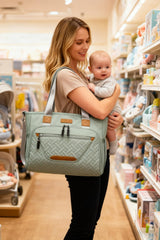 FHELAD diaper bag tote soft nylon fabric demonstrates durable, lightweight everyday use