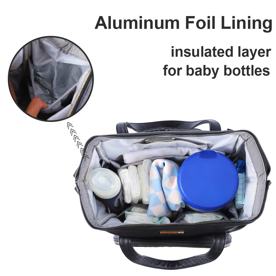 FHELAD diaper bag tote waterproof fabric keeps gear protected in all weather