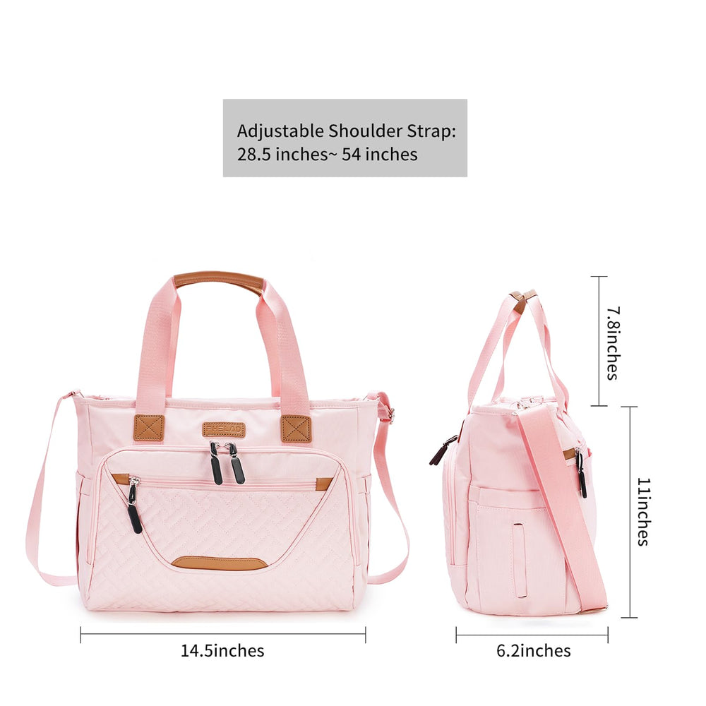 FHELAD diaper tote bag convertible to shoulder or crossbody for easy access.