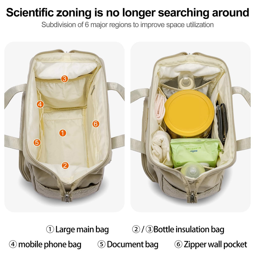 FHELAD small diaper bag backpack back pocket keeps valuables within easy reach.