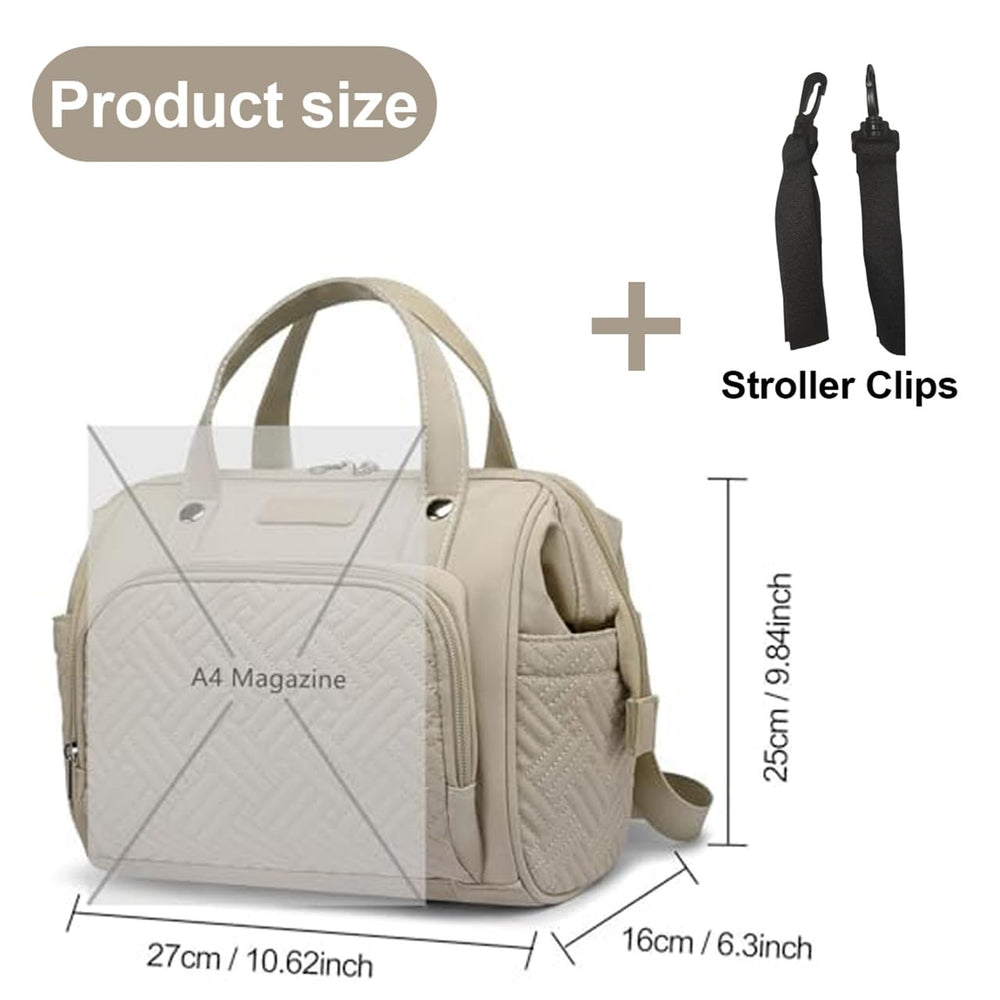 FHELAD small diaper bag convertible straps enable quick backpack conversion.