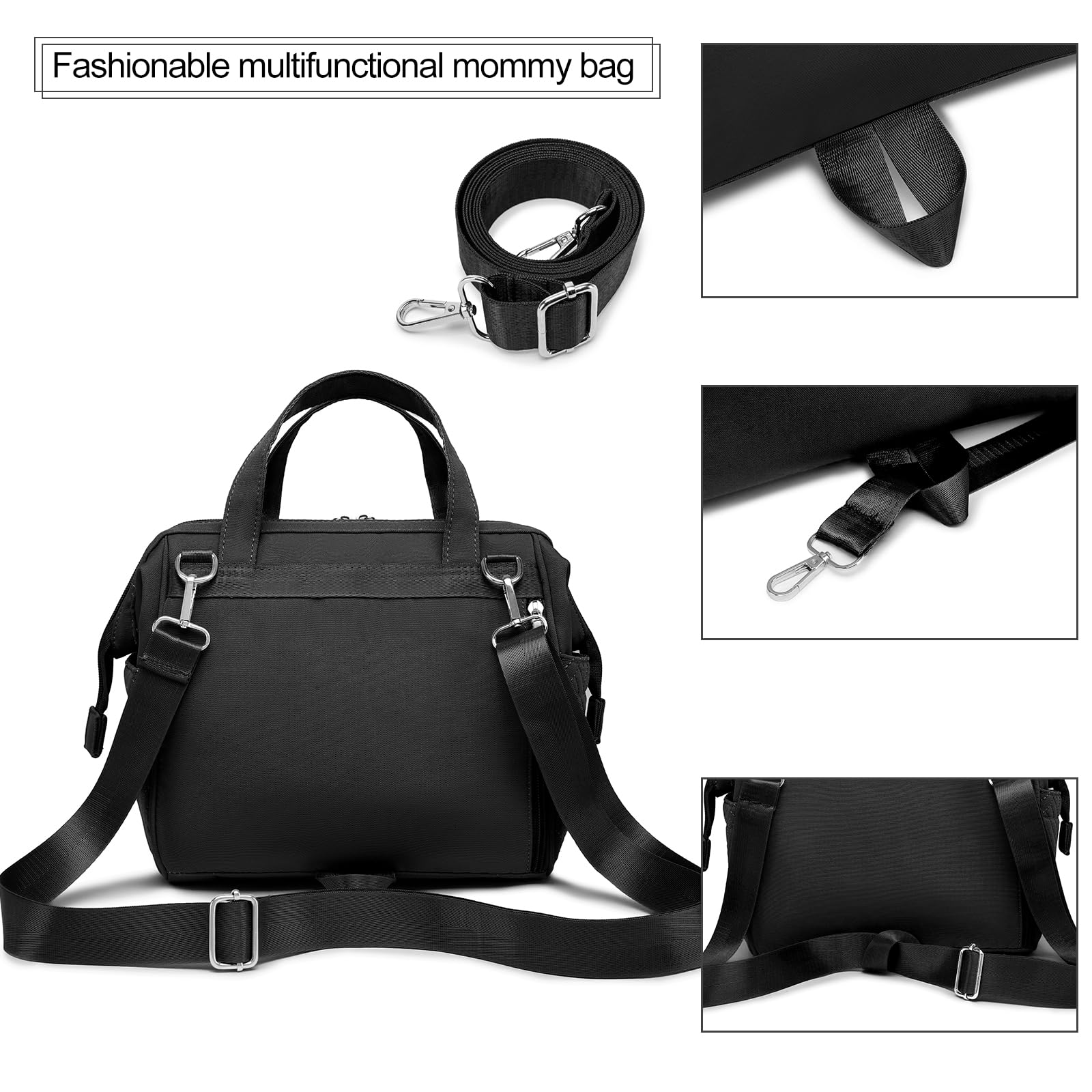 FHELAD Small Diaper Bag interior pockets maximize daily baby essentials organization