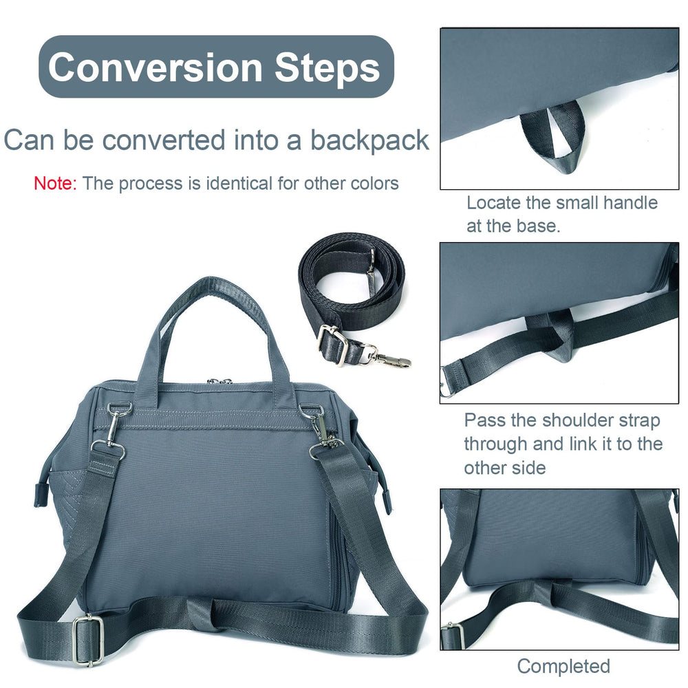FHELAD small diaper bag interior spill-resistant lining eases cleanup.