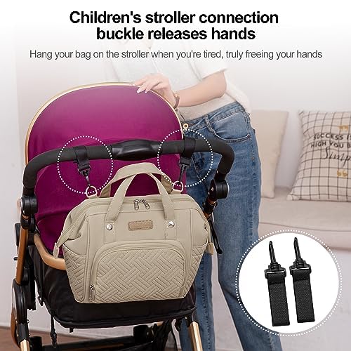 FHELAD small diaper bag waterproof fabric resists spills during daily use.