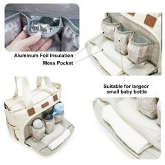 FHELAD Tote Diaper Bag 14-pocket layout keeps items organized.