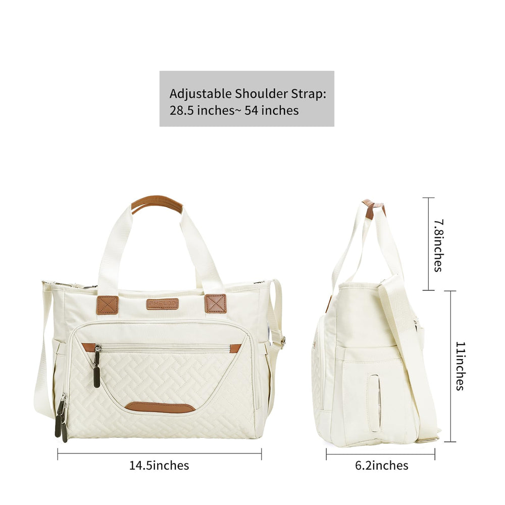 FHELAD Tote Diaper Bag back luggage strap simplifies travel.