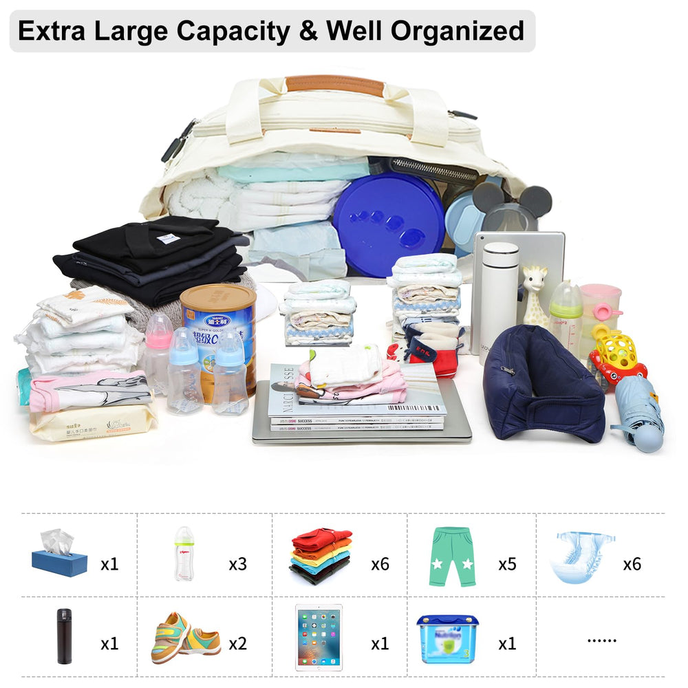 FHELAD Tote Diaper Bag quick-access wet wipe pouch for fast refreshes.