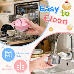 FHskFH durable food-grade stainless steel with BPA-free silicone for long-lasting baby snack cups.