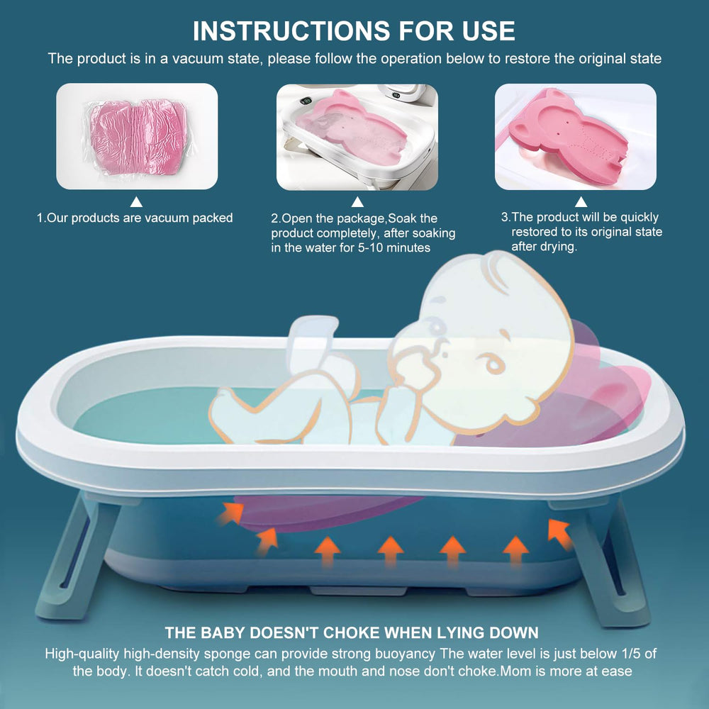 FIABC Pink baby bath mat sized 49x35 cm fits most tubs