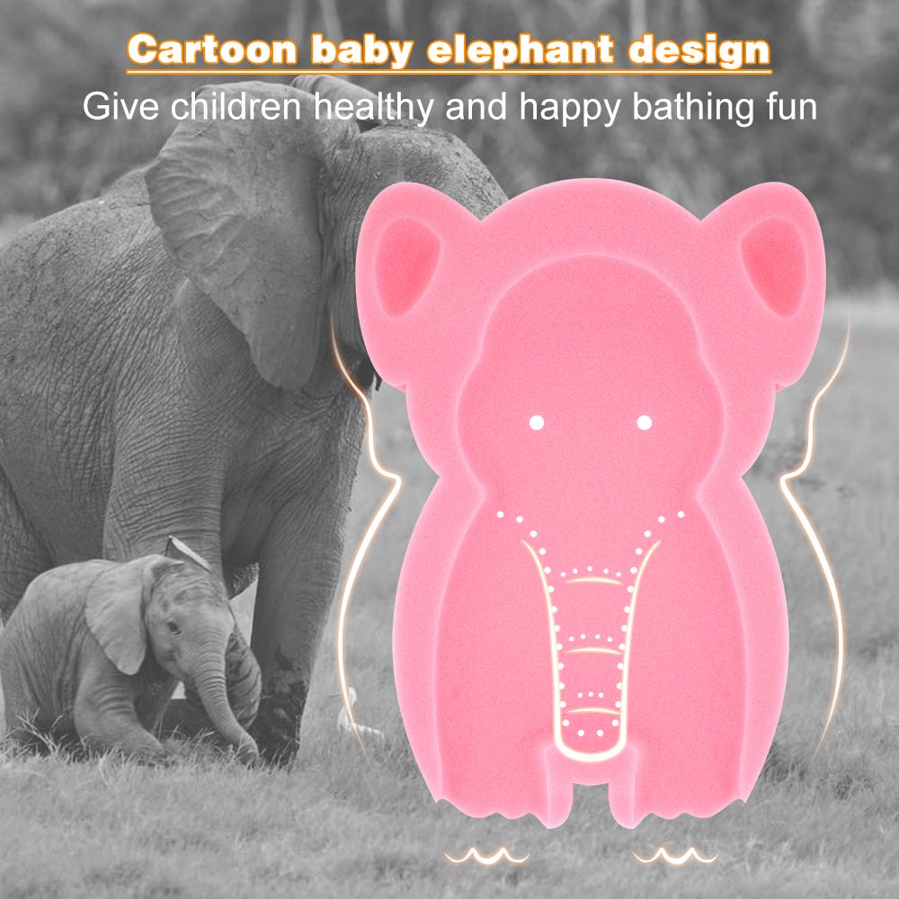 FIABC Elephant Pink bath mat designed to cradle baby during bath