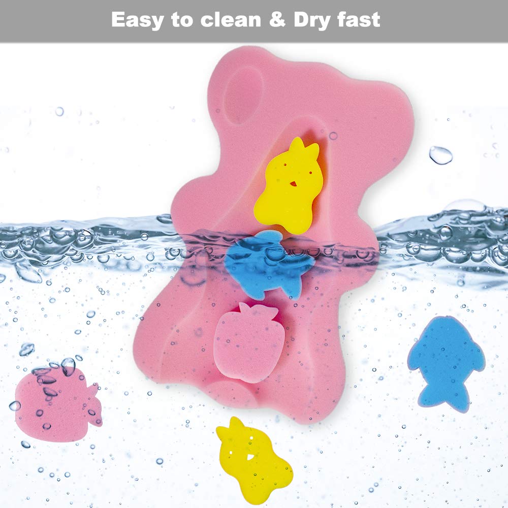 FIABC Soft Infant Bath Sponge Pink is odor-free for fresh bath experiences