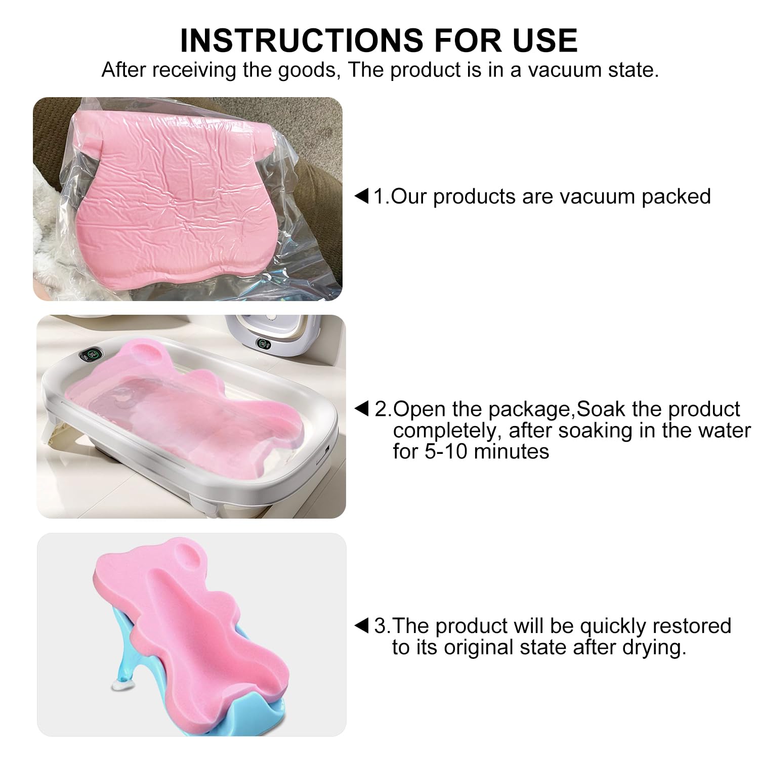 FIABC Soft Infant Bath Sponge Pink uses quick-drying foam for easy cleanup