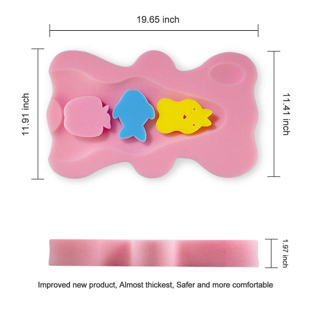 FIABC Soft Infant Bath Sponge Pink features slip-resistant surface for safer baths
