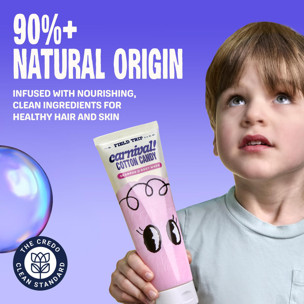 Field Trip Kids Carnival tear-free bath bubbles support fuss-free bath time.