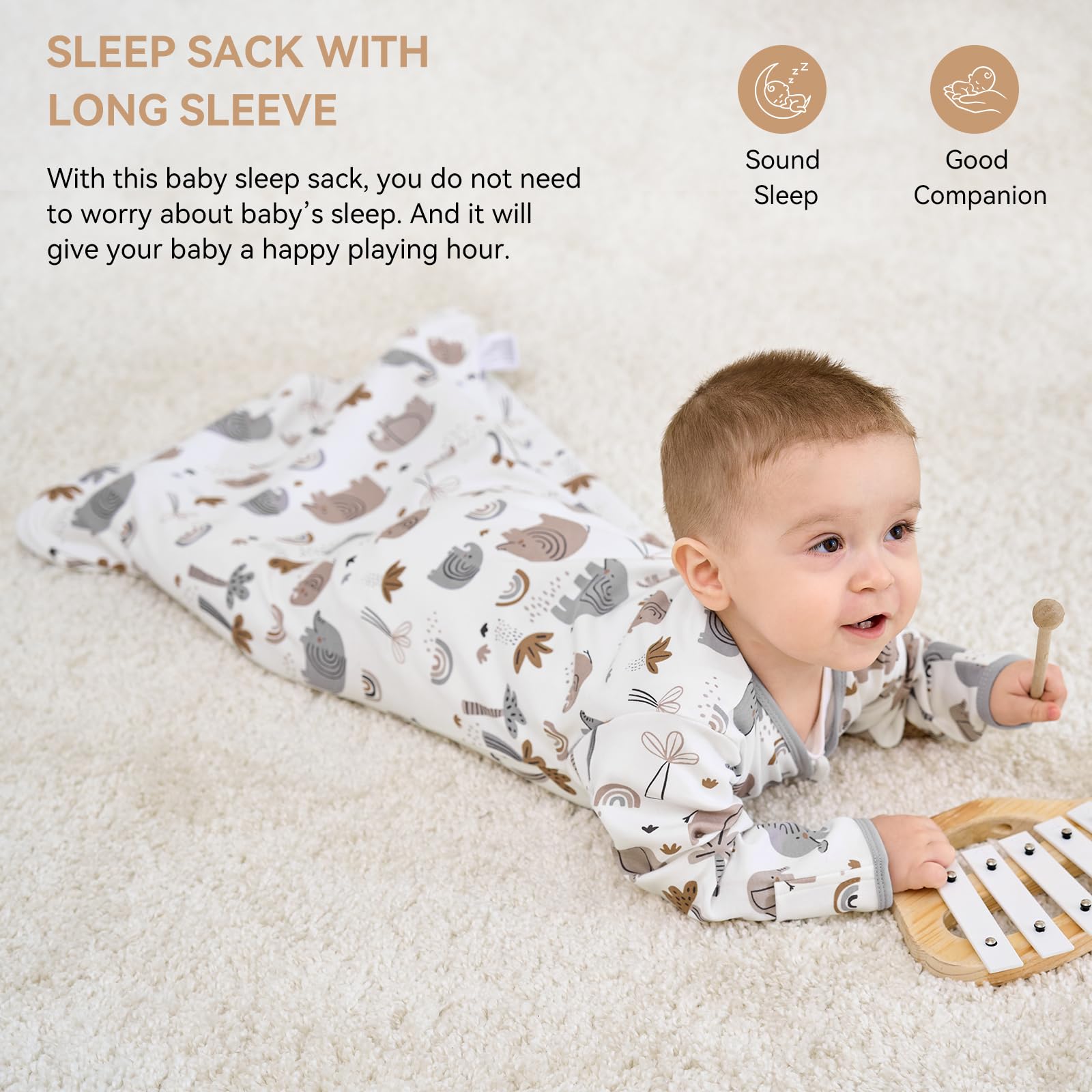 FIEMOL 2-way zipper design eases diaper changes without waking baby