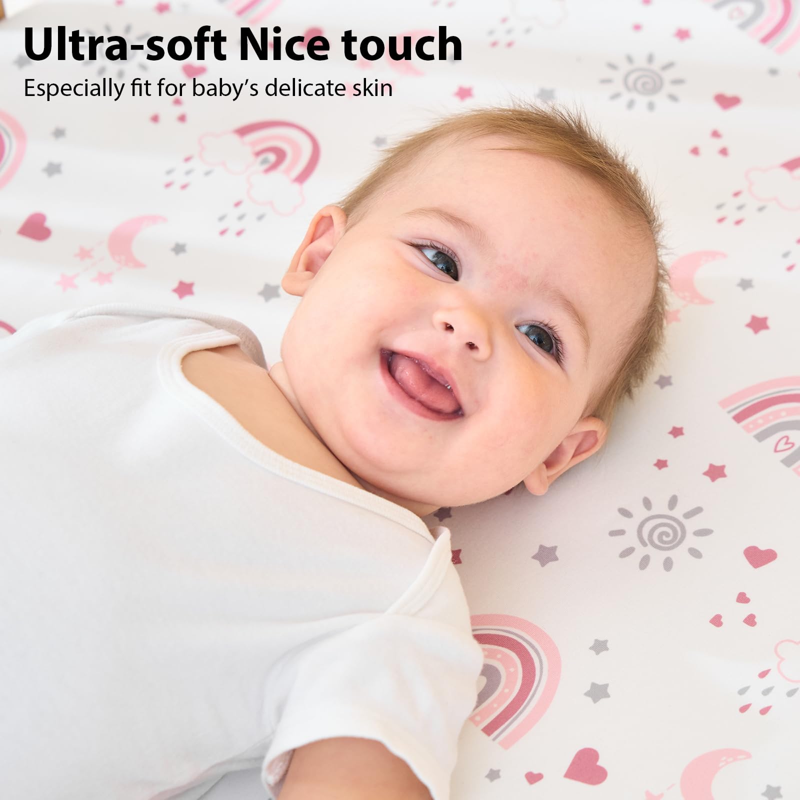 FIEMOL 33x20 snug-fit sheets provide secure wrap for most rectangular sleepers.