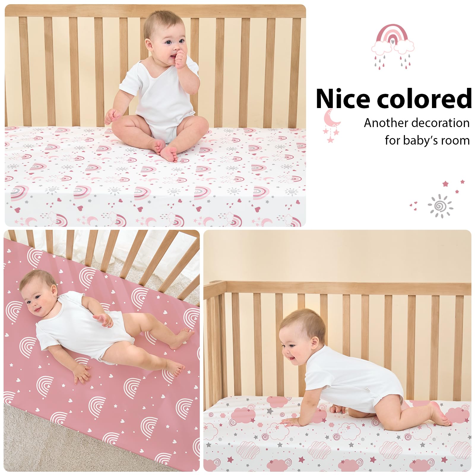 FIEMOL Baby Mini Crib Sheets gift-ready packaging