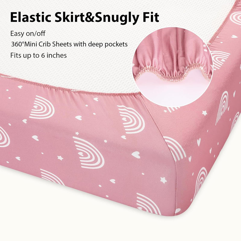 FIEMOL Baby Mini Crib Sheets machine-wash durability in action