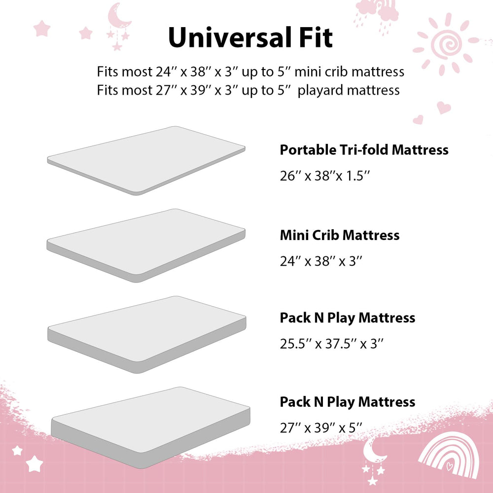 FIEMOL Baby Mini Crib Sheets colorful nursery decor idea