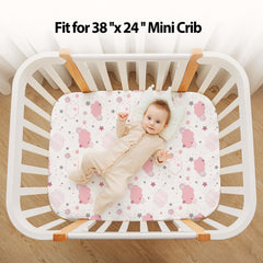FIEMOL Baby Mini Crib Sheets microfiber closeup smooth fabric