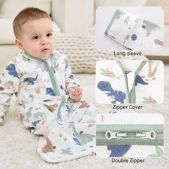 FIEMOL sleep sack features 2-way zipper for easy diaper changes