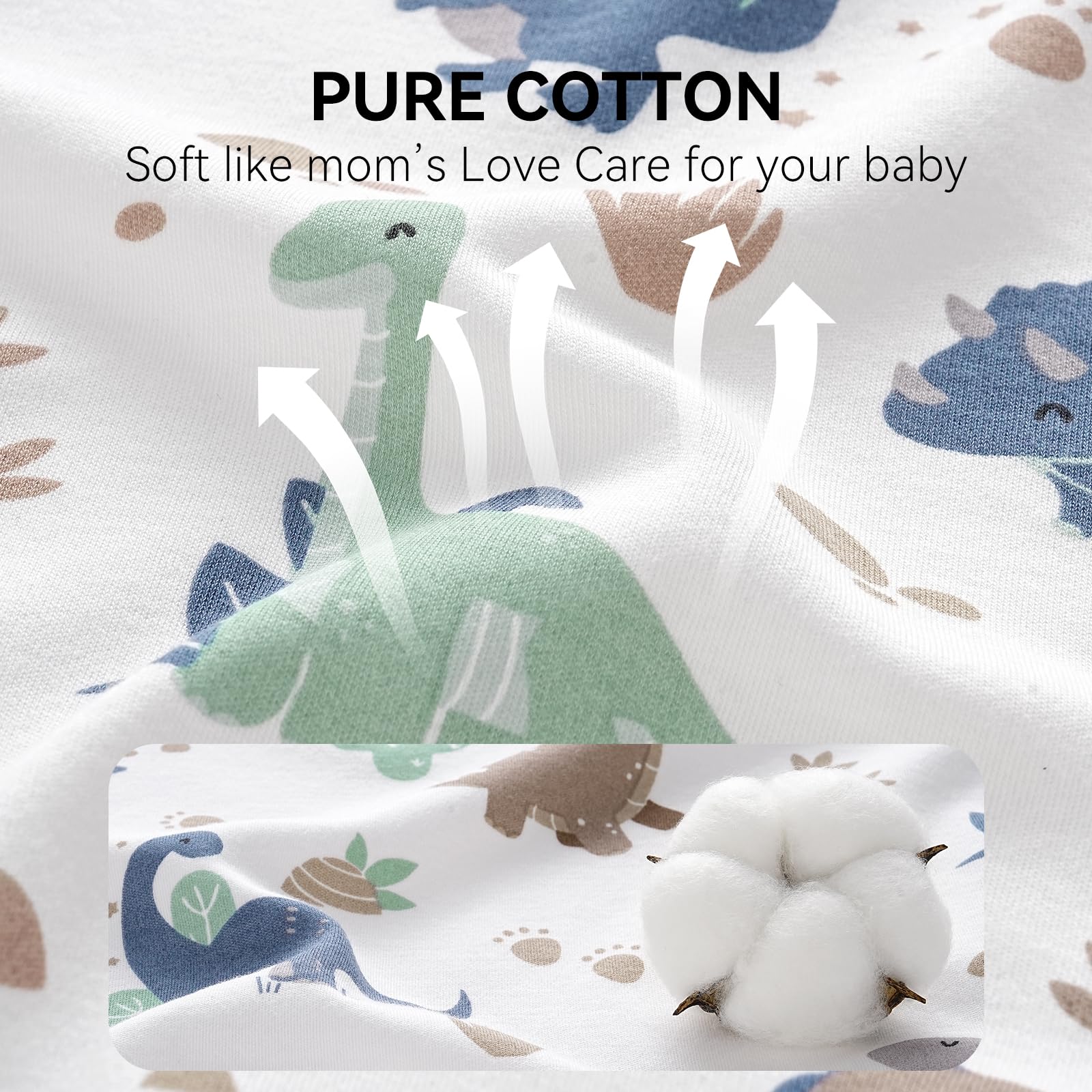 FIEMOL sleep sack highlights four sizes to grow with baby from months to years.