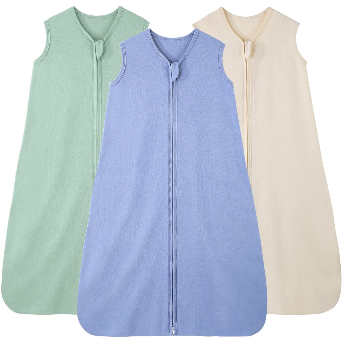 FIEMOL Baby Sleep Sack apricot front view highlighting breathable cotton fabric