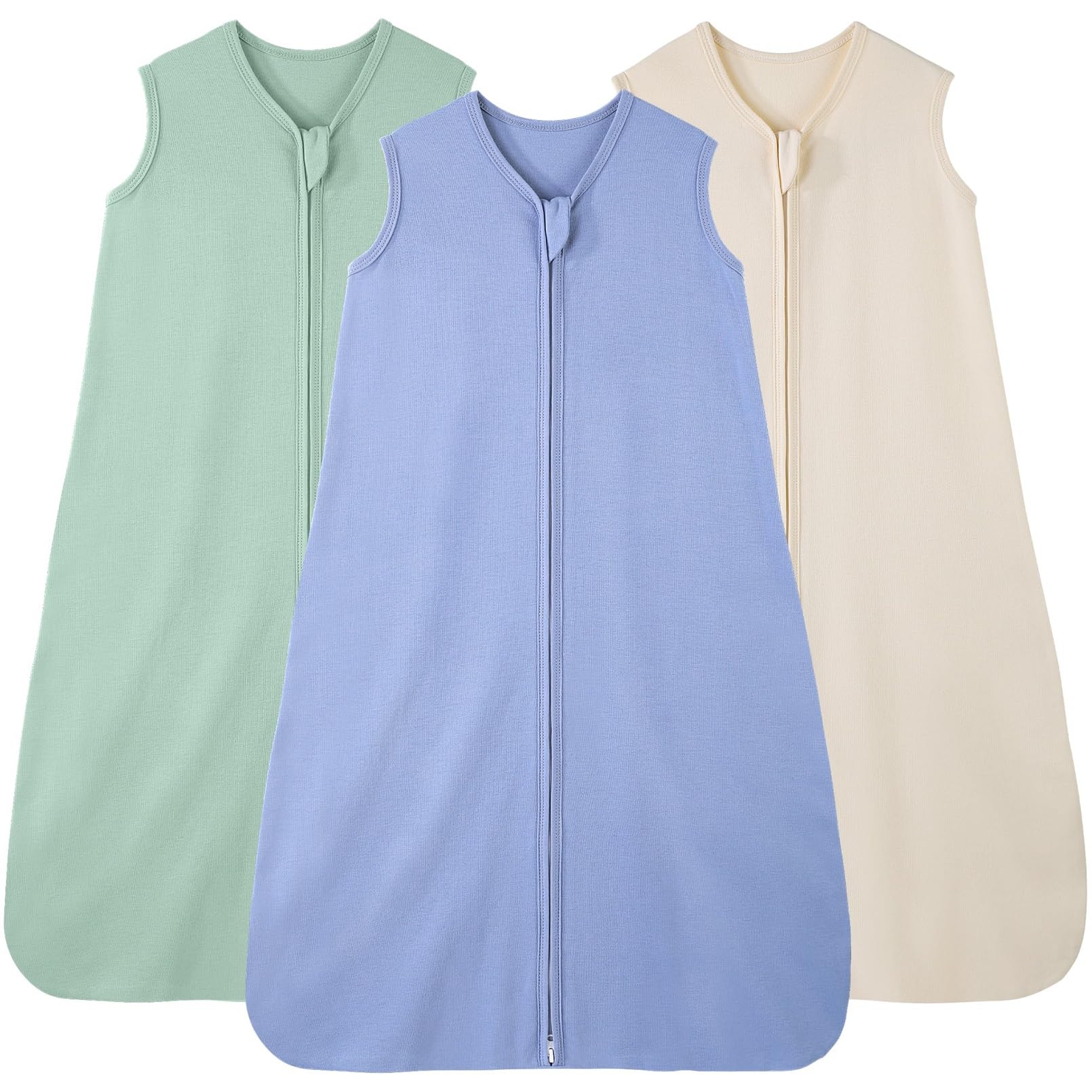 FIEMOL baby sleep sack apricot front view showing breathable cotton comfort