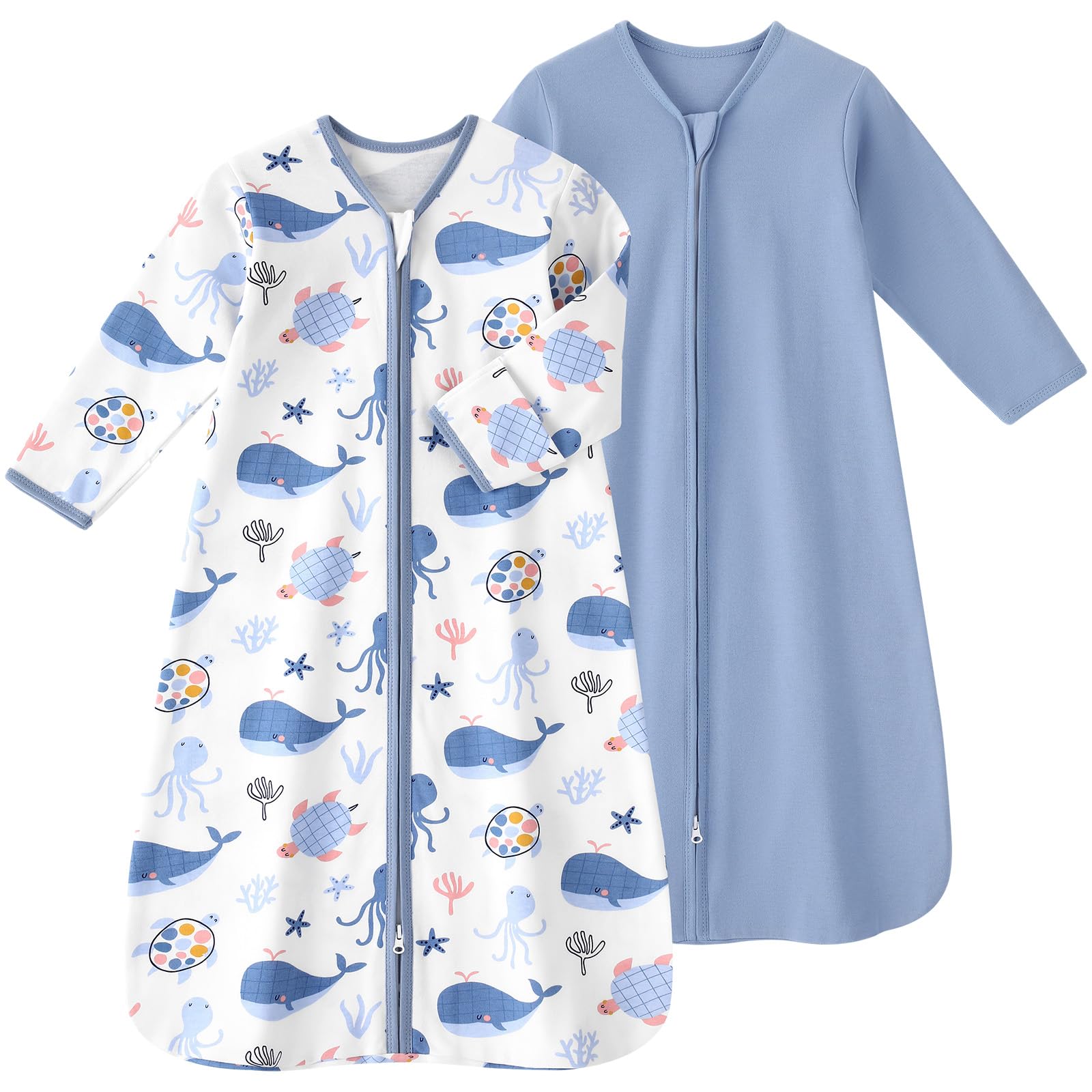FIEMOL baby sleep sack blue sea 2-pack XL highlights cozy warmth for daytime naps.