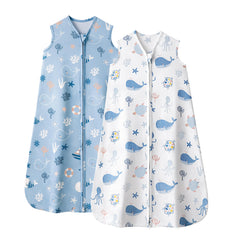 FIEMOL baby sleep sack blue whale small laid flat; skin-friendly, gentle comfort.