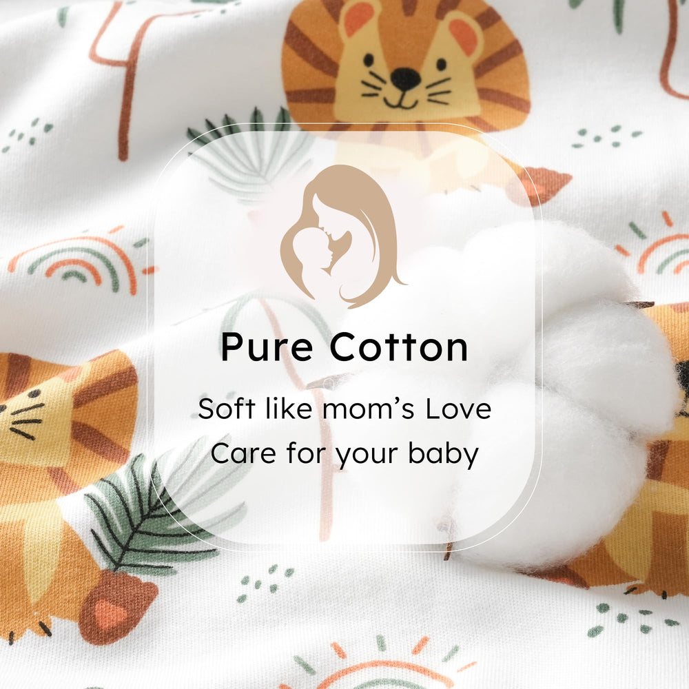 FIEMOL baby sleep sack fabric closeup highlights premium cotton feel and breathability.