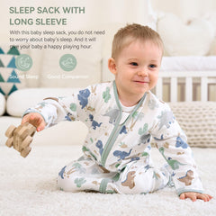 FIEMOL sleep sack with foldable mitten cuffs allows safe play warmth