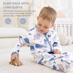 FIEMOL sleep sack with foldable mittens supports safe play and warmth.