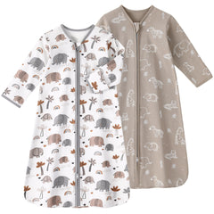 FIEMOL baby sleep sack grey elephant for 0-6 months with breathable comfort