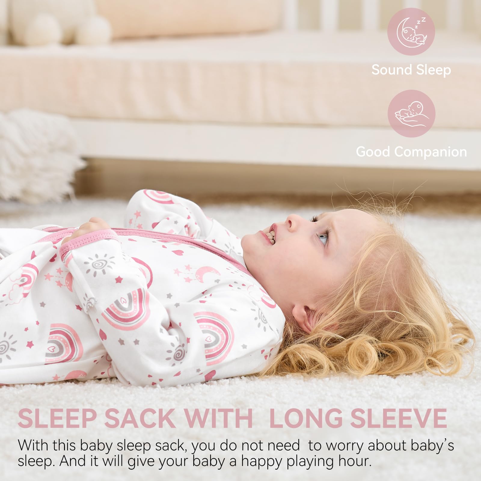 FIEMOL sleep sack in use during playtime demonstrates flexible wear