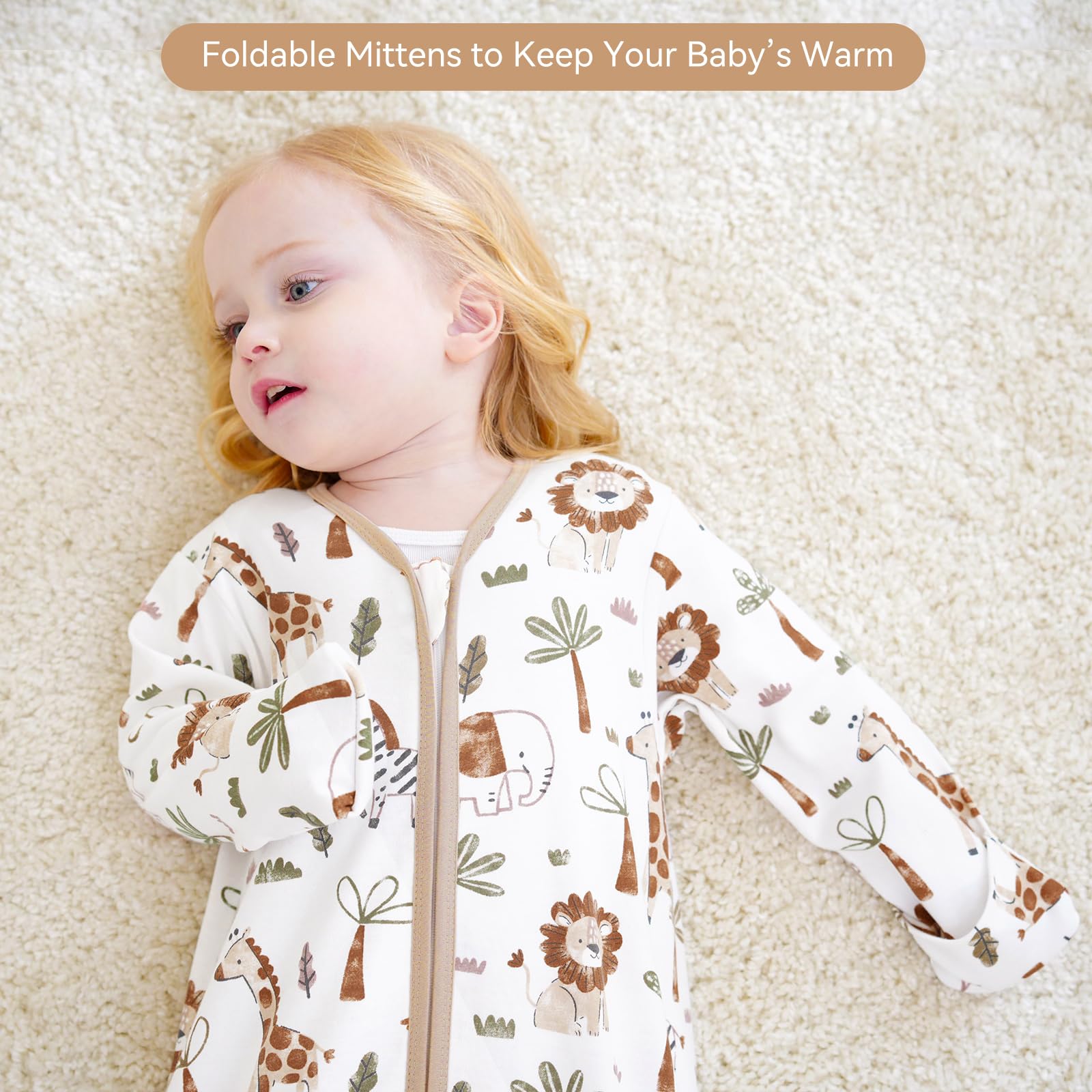 FIEMOL khaki animal design two-pack image highlights cozy sleepwear.