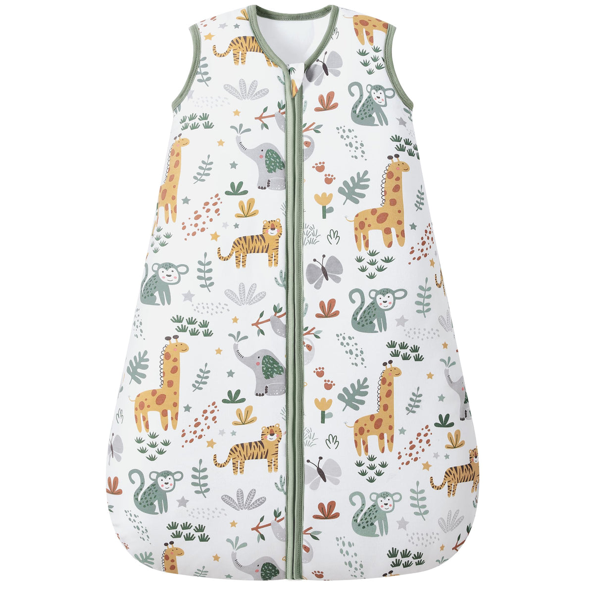 FIEMOL baby sleep sack medium giraffe front view offers cozy cotton warmth for winter nights