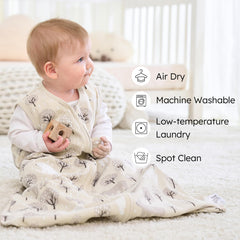 FIEMOL baby sleep sack two-way zipper enables easy diaper changes without waking baby